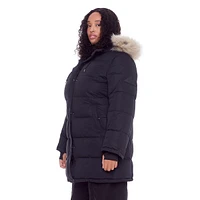Women's Plus - Aulavik | Vegan Down Recycled Mid-length Hooded Parka Coat