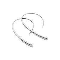 Women's Stainless Steel Bevel Hoop Earrings