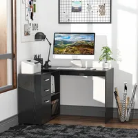 L-shaped Desk With Drawer And Shelf