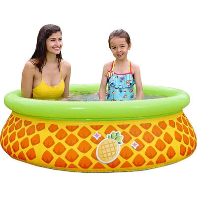 5' Inflatable Yellow And Green Pineapple Kiddie Swimming Pool