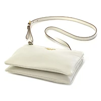 White Leather Vitello Phenix Crossbody Bag