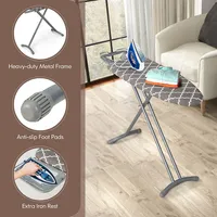 44'' X 14'' Foldable Ironing Board Iron Table W/ Rest Extra Cotton Cover