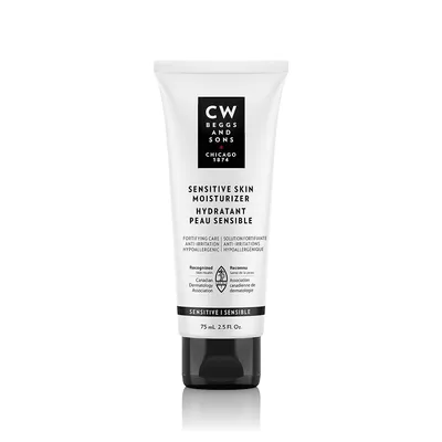 CW Beggs and Sons Sensitive Skin Moisturizer for Men, Hypoallergenic and Fragrance-Free, 75 mL