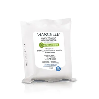 Biodegradable Ulra-Gentle Makeup Removing Cleansing Cloths with Recyclable Pouch, 25 pack