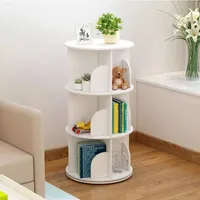 360° Rotating 3 Tier Stackable Shelves Bookshelf Organizer - White