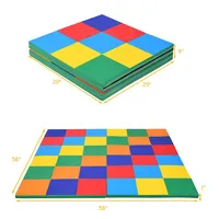 58'' Toddler Foam Play Mat Baby Folding Activity Floor Mat Home School Daycare