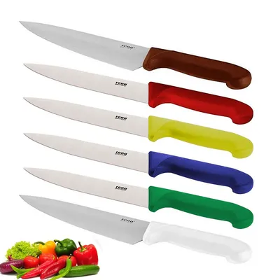 12 Pcs Dragon Chef Knife Set Sharp Ergonomic Handle, Pointed Tip - Color Coded Kitchen Tools