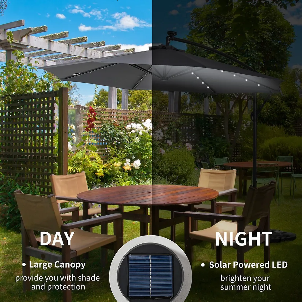 Outsunny 10' Solar Led Cantilever Umbrella | Scarborough Town Centre