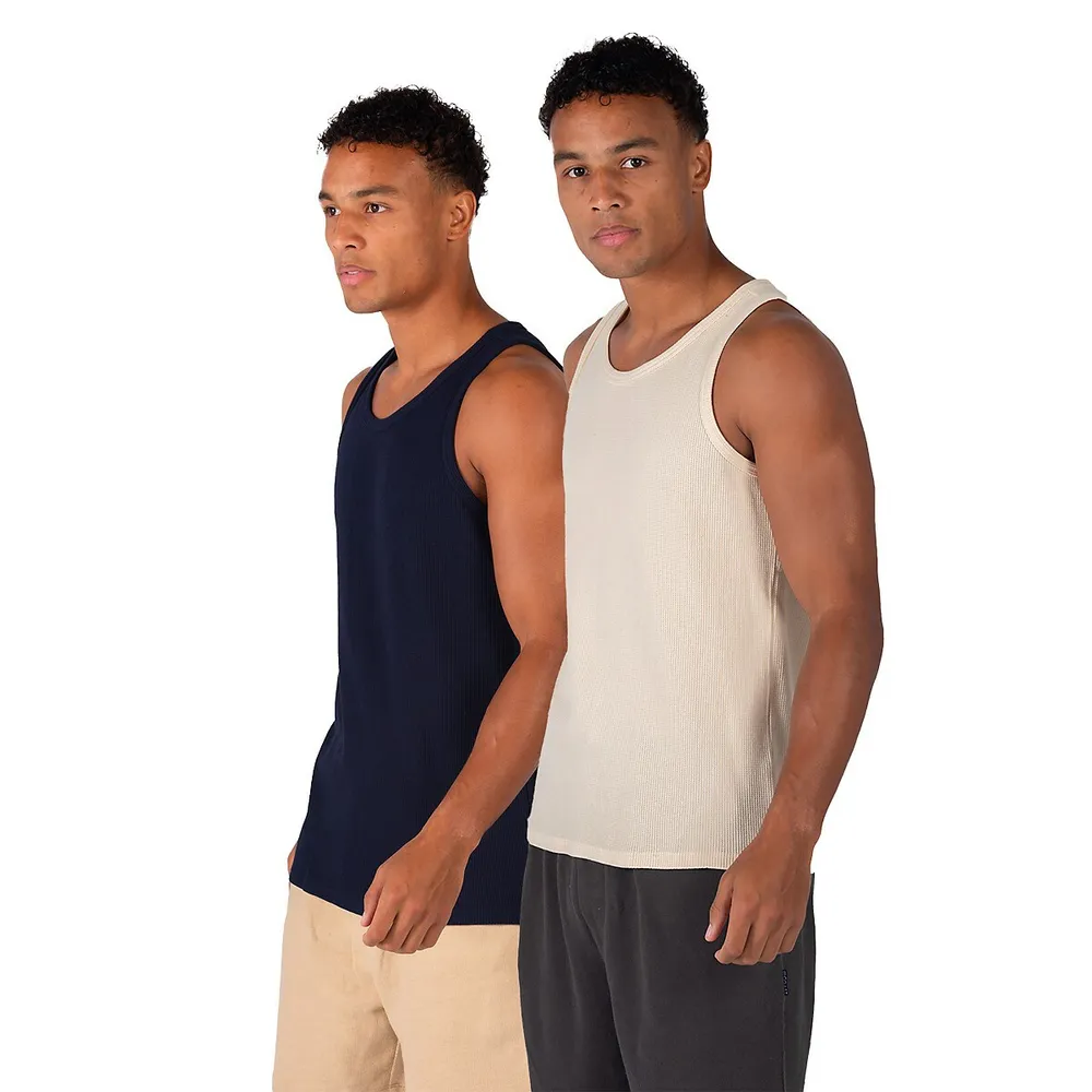 Stanfield's Men's Cotton Tank Top Undershirt (2 Pack), Black