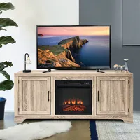 58" Tv Stand, Storage Cabinet Console, Television Console, Media Component Tv Stand With Adjustable Shelves