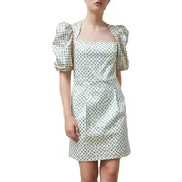 Alannah Mini-Floral Puff-Sleeve Mini Dress
