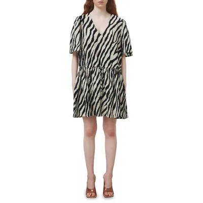 Luja My Zebra-Print Drawstring Mini Dress