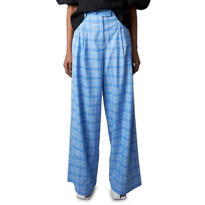 Eline My Check Loose-Fit Trousers