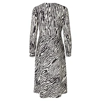 Long-Sleeve Zebra-Print Midi Dress