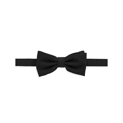Shadow Check Silk-Blend Pre-Tied Bowtie