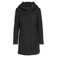 Heathered Hooded Coat