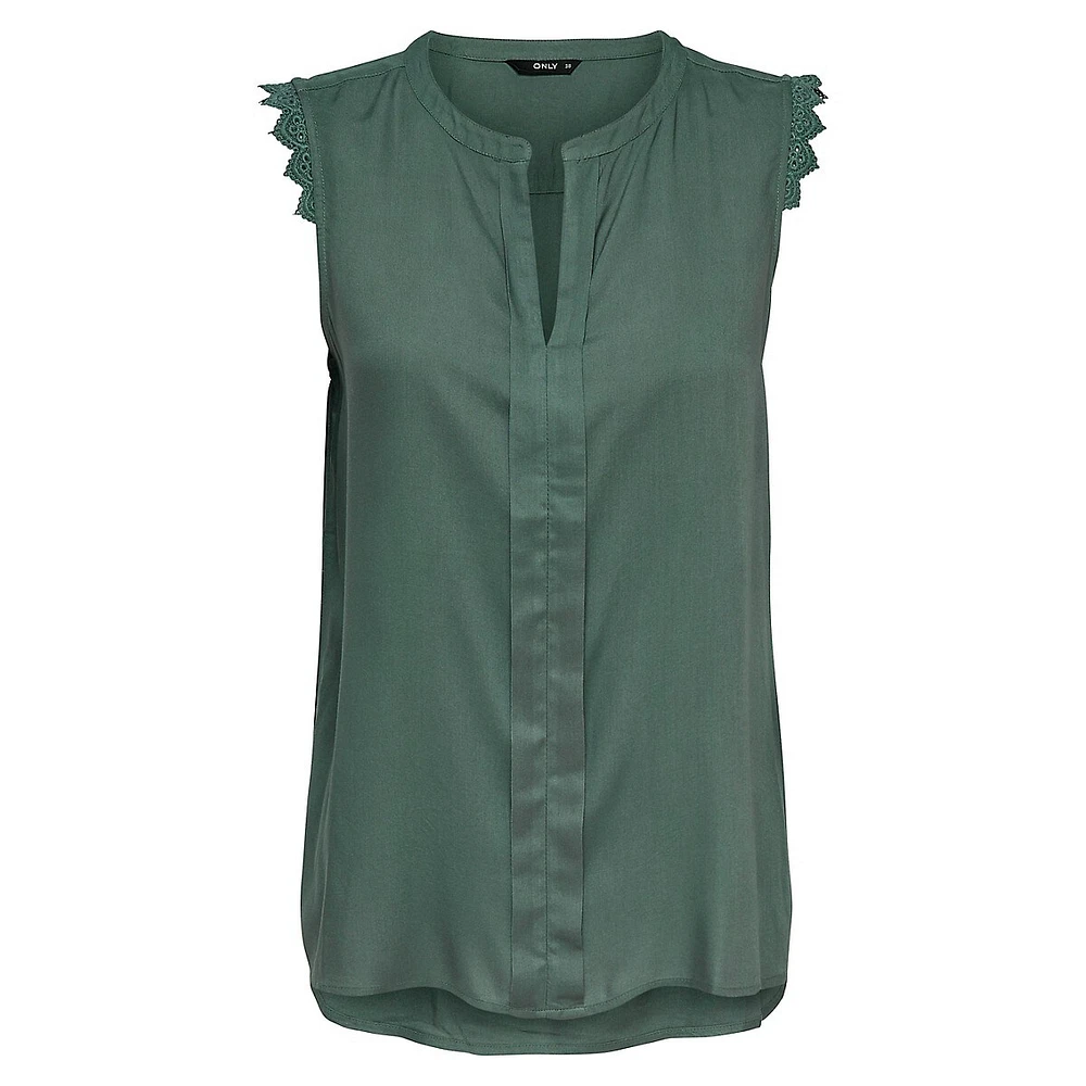 Lace-Trimmed Sleeveless Top