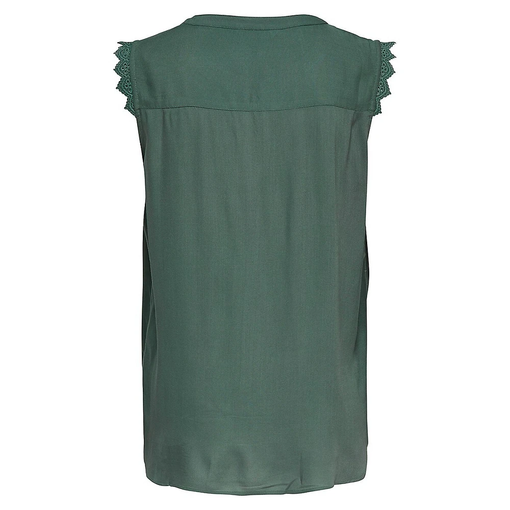 Lace-Trimmed Sleeveless Top