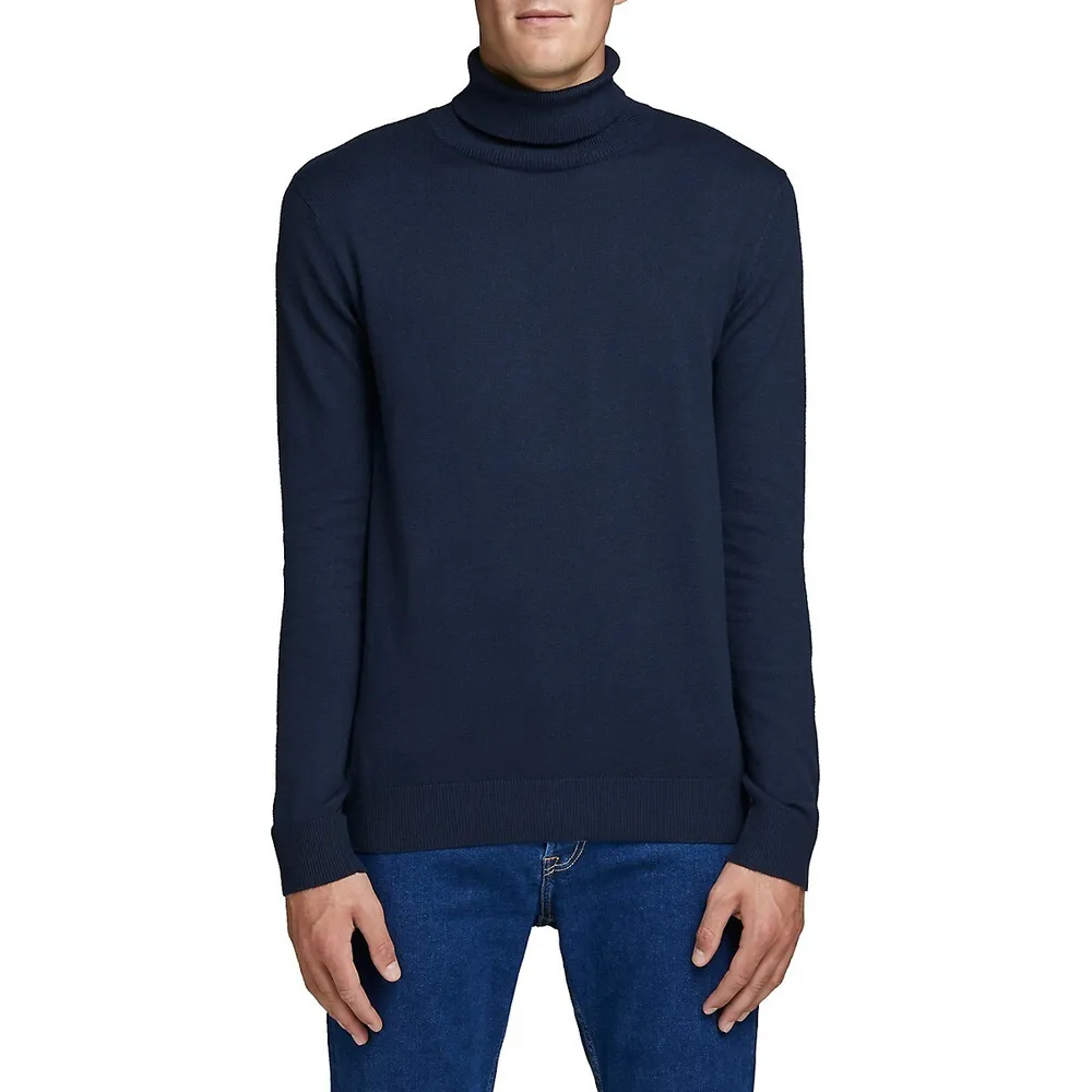 Turtleneck Cotton-Blend Sweater