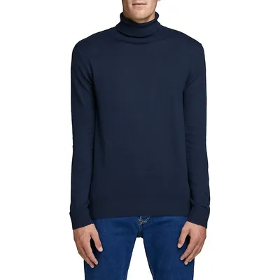 Turtleneck Cotton-Blend Sweater