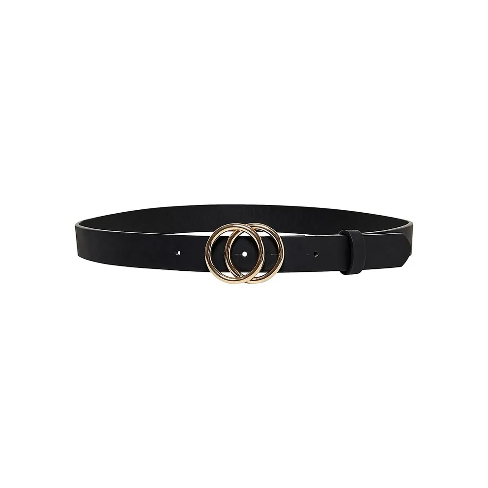 Rasmi Faux Leather Double Buckle Belt