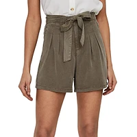 ​High-Waist Self-Tie Shorts