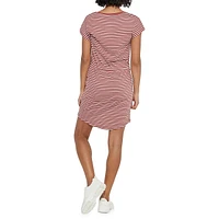 Striped Drawstring T-Shirt Dress