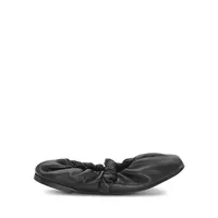 Scrunchie Leather Ballerina Flats