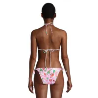 Floral String Halter Bikini Top