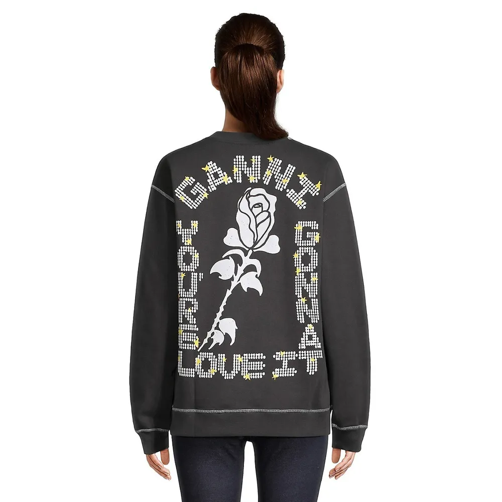 GANNI Relaxed-Fit Isoli Rose Organic Cotton Sweatshirt | Scarborough Town  Centre