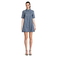 Washed Denim Organic Cotton Mini Dress