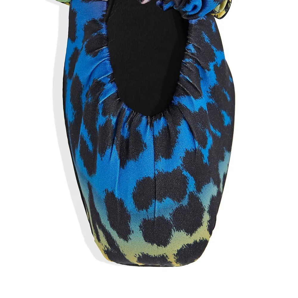 Multicolour Leopard-Print Srunchie Flats