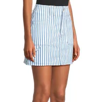 Organic Cotton Striped Denim Mini Skirt