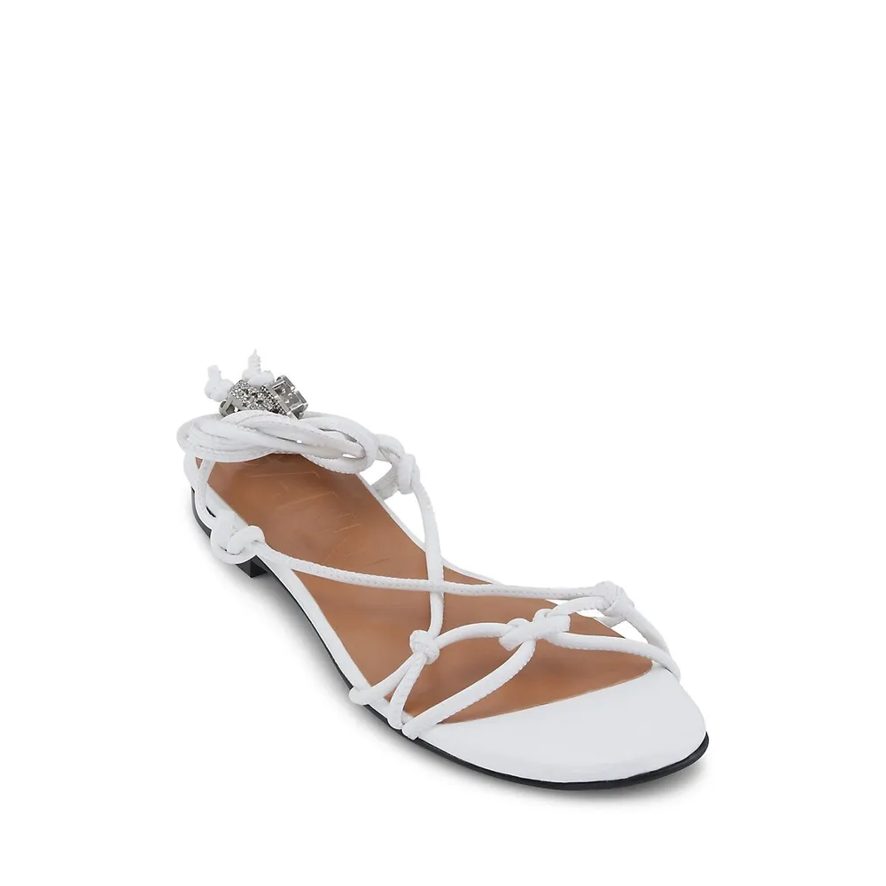 Knots Embellished Sandal Flats