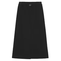 Organic Cotton Belted Maxi Slit Skirt