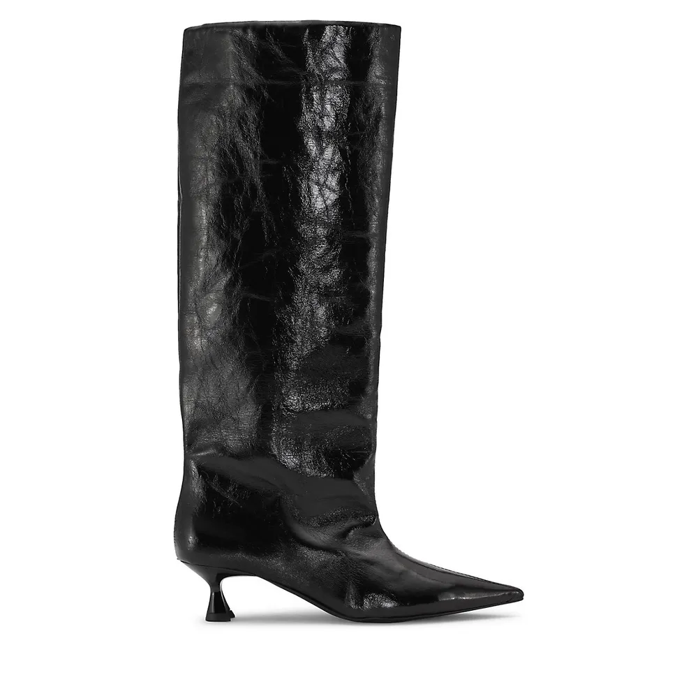 Kitten-Heel Slouch Boots