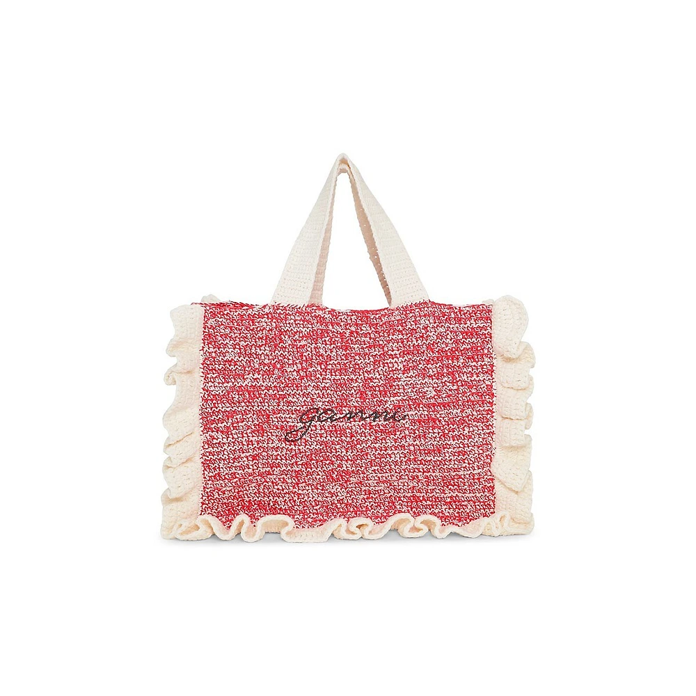 Crochet Organic Cotton Frill Tote