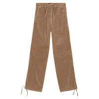 Washed Corduroy Drawstring Pants