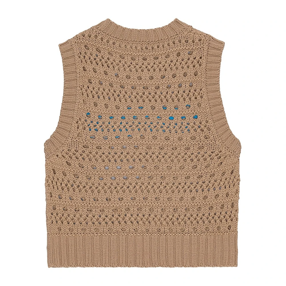 Organic Cotton-Blend Logo Rope Short Vest