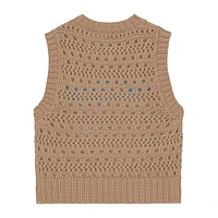 Organic Cotton-Blend Logo Rope Short Vest