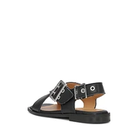 Buckled Slingback Sandal Flats