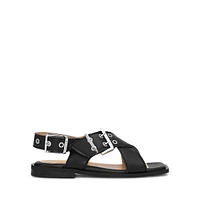 Buckled Slingback Sandal Flats