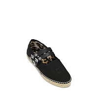 Dual Buckle-Strap Espadrille Loafer Flats