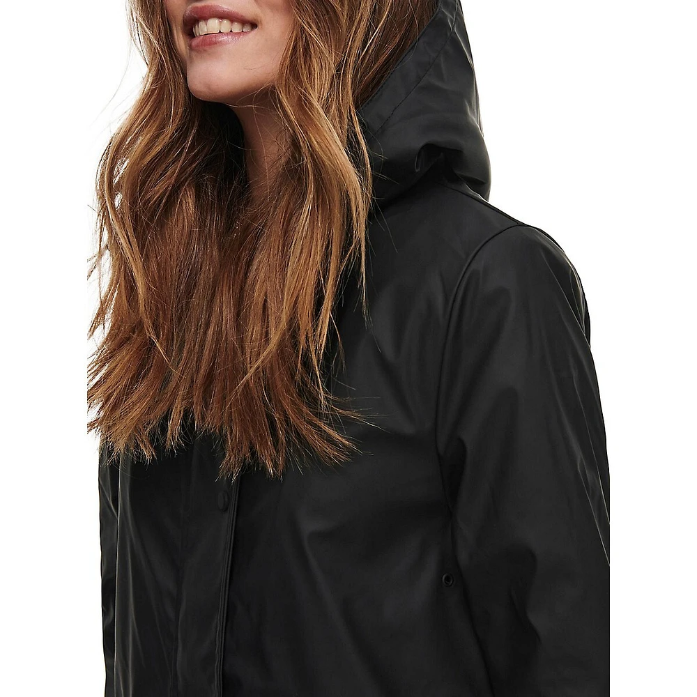 Faux-Shearling Lined Raincoat