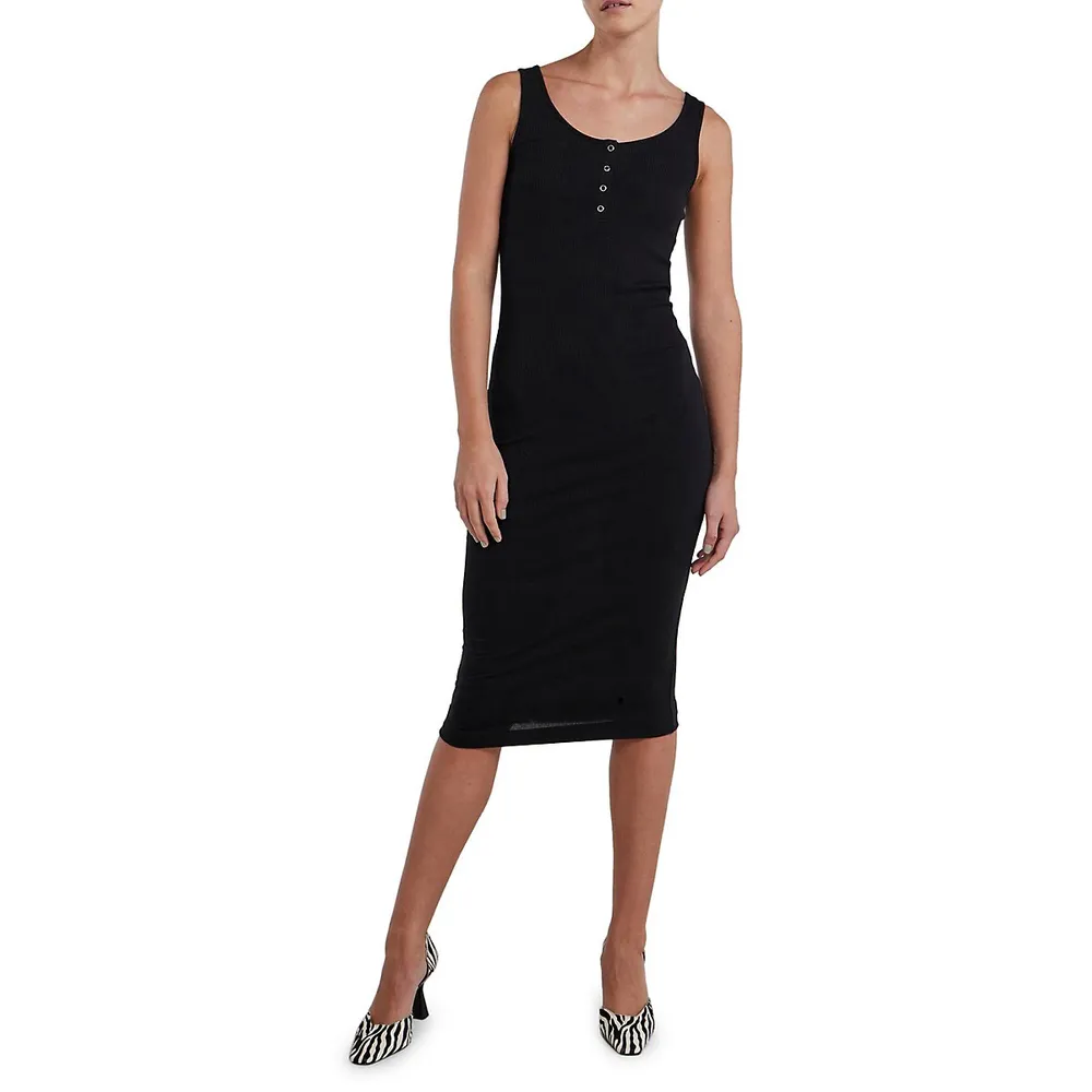 Daily Tank Dress Ribbed Black