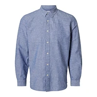 Slim-Fit Cotton & Linen Casual Shirt