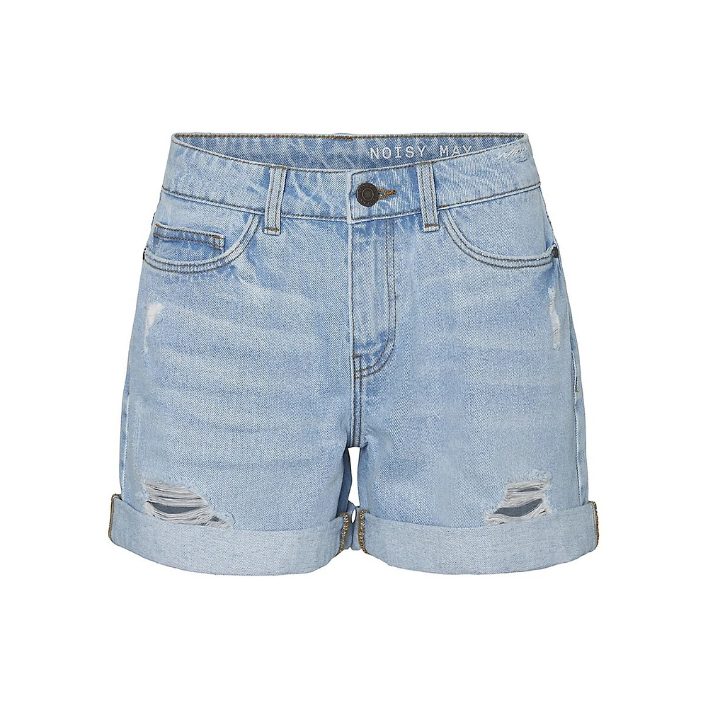 Roll-Up Cuff Distressed Shorts