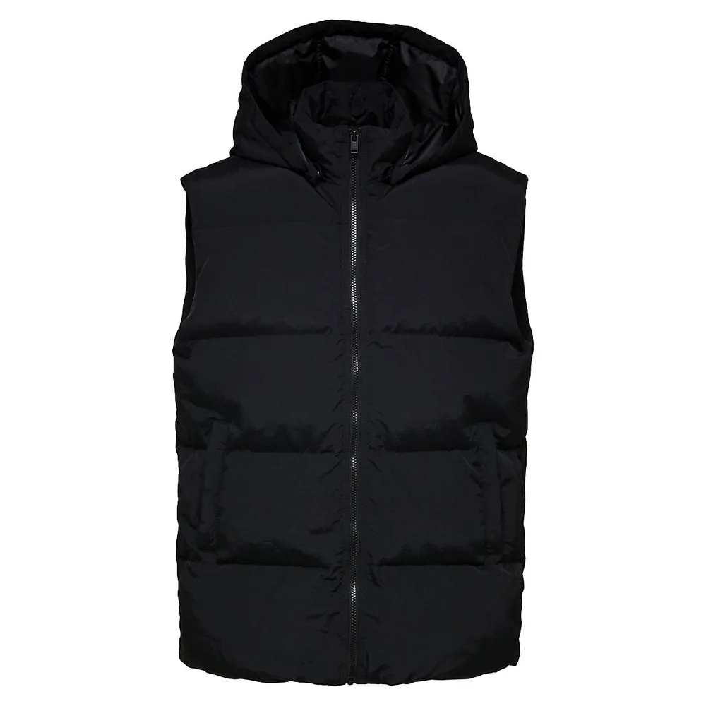 Padded Sleeveless Hoodie