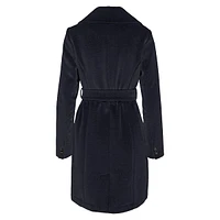 Wool-Blend Belted Wrap Coat