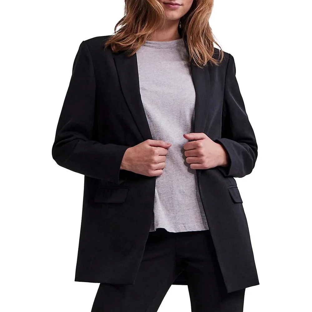 Bossy Oversized Open-Front Blazer